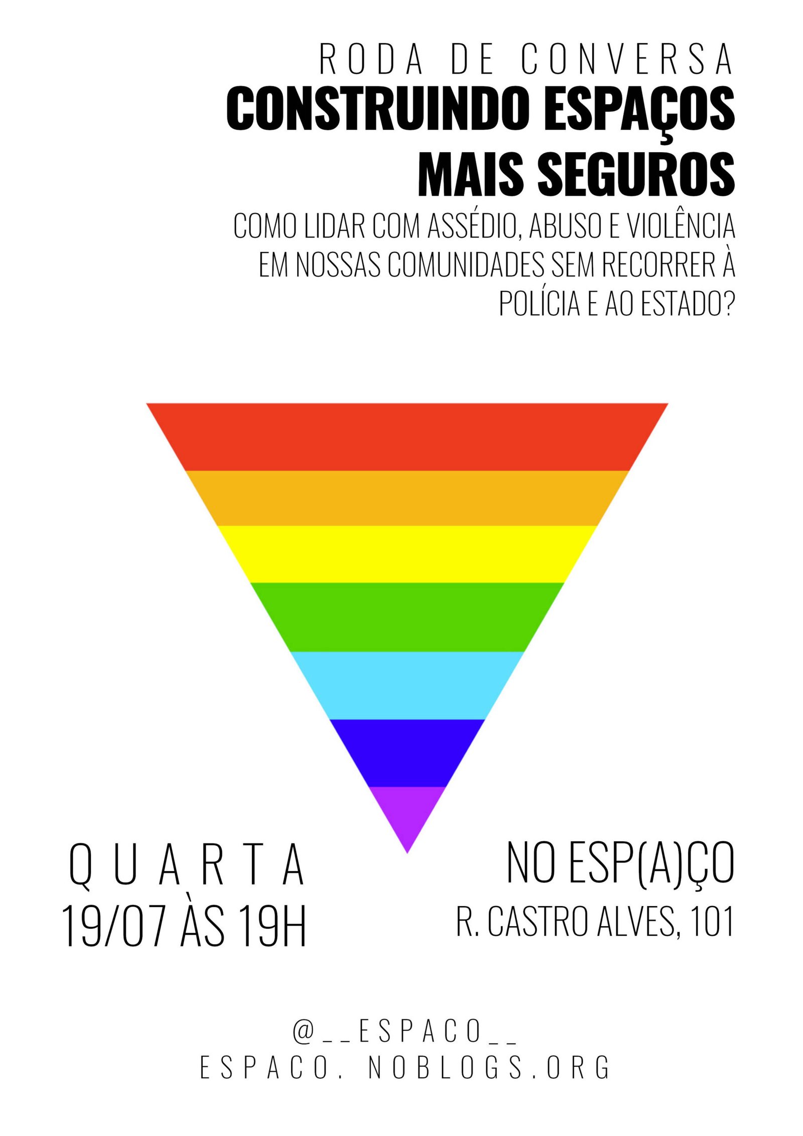19/07 – Roda de Conversa: Construindo Espaços Mais Seguros