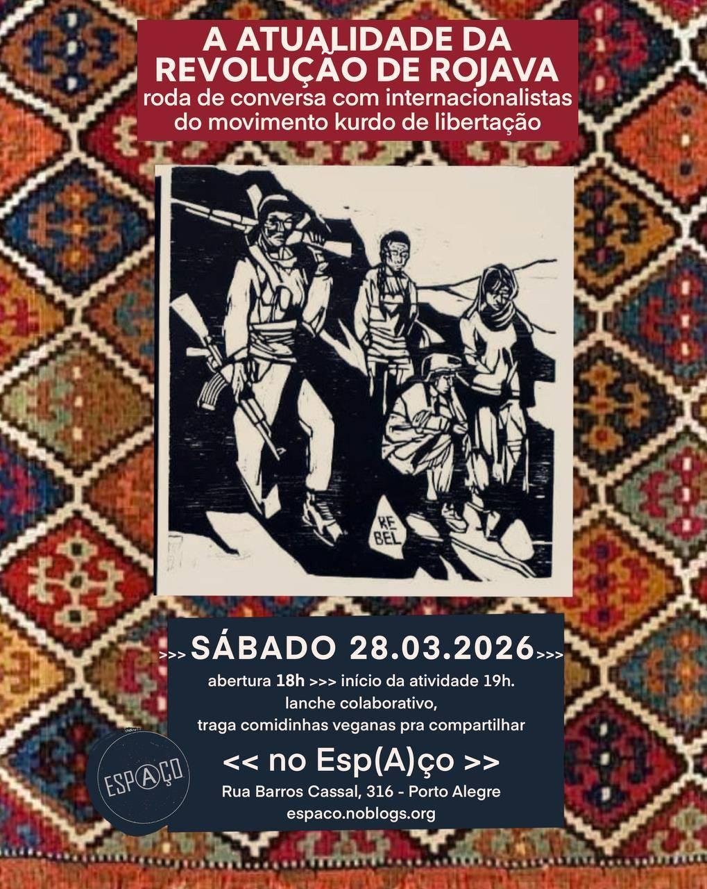 28/03 – A Atualidade da Revolução de Rojava – Roda de conversa com internacionalistas do movimento kurdo de libertação