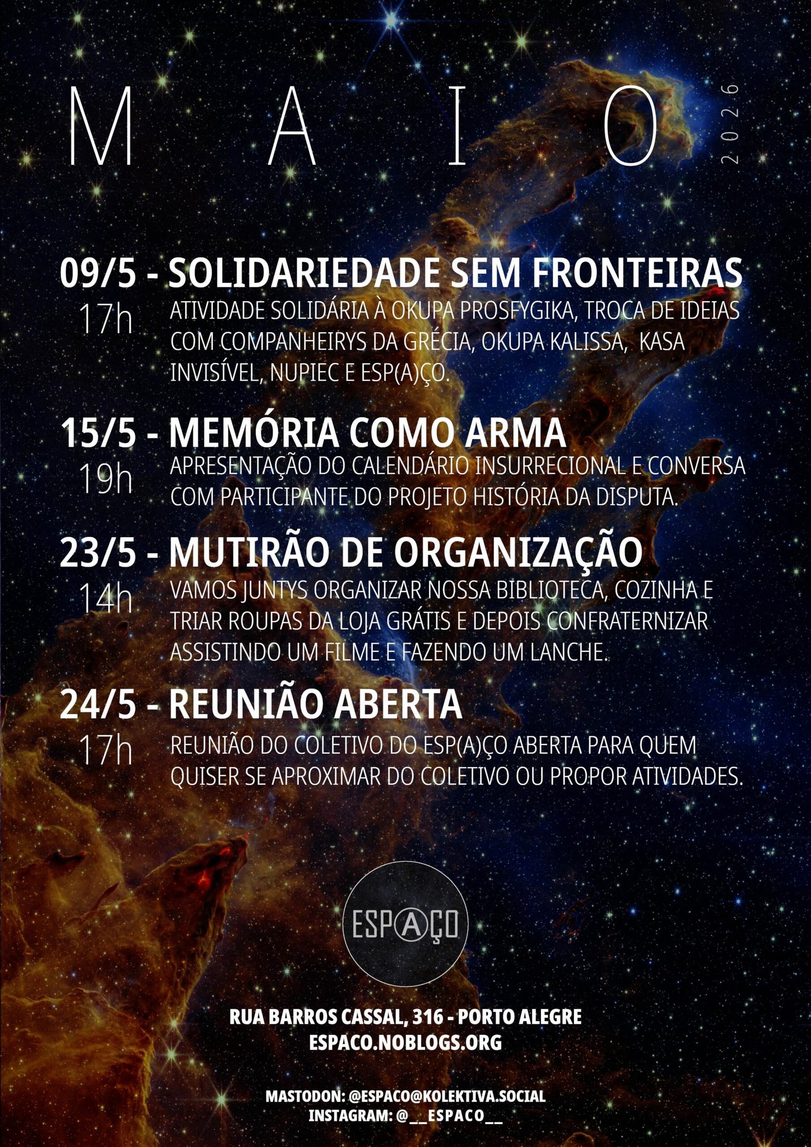 Programação de Maio de 2026